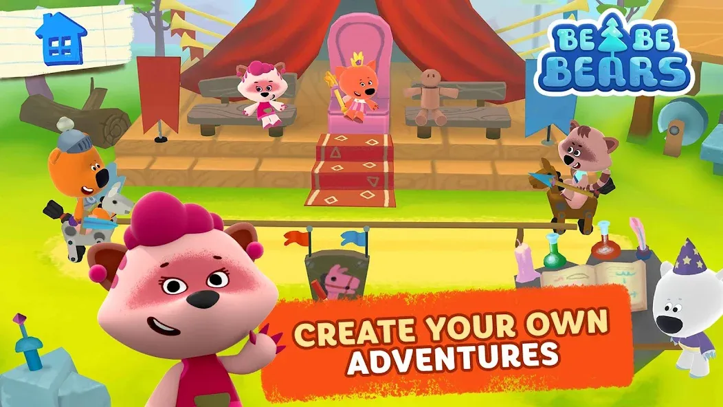 Be-be-bears - Creative world МОД/Взлом [Бесконечные деньги, Монеты и Мега MOD] Screenshot 4
