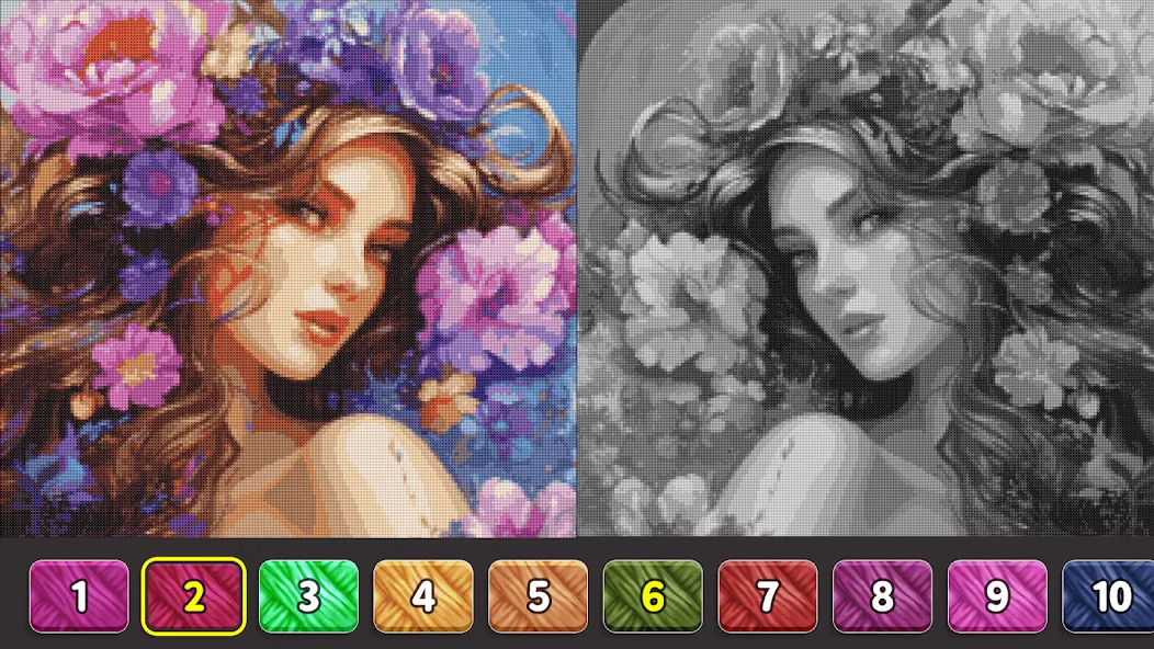 Cross Stitch: Color by Number МОД/Взлом [Много монет, Открытые уровни и Мега MOD] Screenshot 1