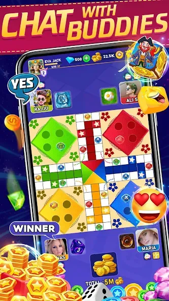 Online Ludo Game Multiplayer (Лудо Мастер Лудо Дайс Кинг) МОД/Взлом [Много монет, Открытые уровни и Мега MOD] Screenshot 2