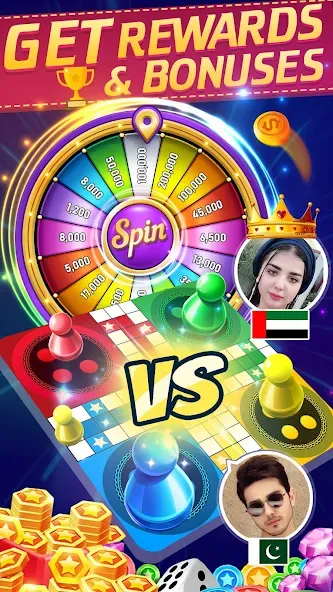 Online Ludo Game Multiplayer (Лудо Мастер Лудо Дайс Кинг) МОД/Взлом [Много монет, Открытые уровни и Мега MOD] Screenshot 3