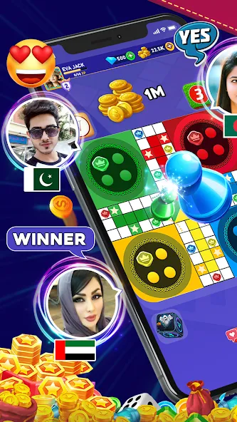 Online Ludo Game Multiplayer (Лудо Мастер Лудо Дайс Кинг) МОД/Взлом [Много монет, Открытые уровни и Мега MOD] Screenshot 4
