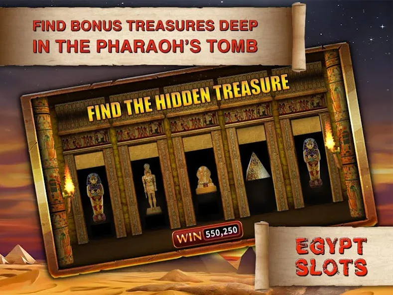 Egypt Slots Casino Machines (Египетские игровые автоматы казино) МОД/Взлом [Все открыто, Дополнительные деньги и Меню MOD] Screenshot 1