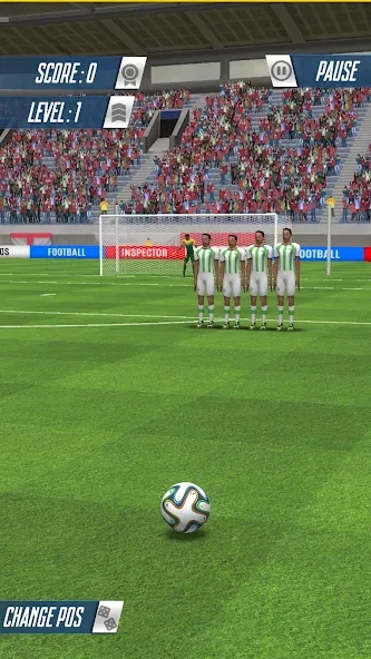 Strike Football Game FreeKick МОД/Взлом [Меню, Бесконечные монеты и Открытые уровни] Screenshot 3