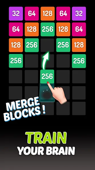 X2 Blocks - 2048 Number Game (Блоки) МОД/Взлом [Меню, Бесконечные монеты и Открытые уровни] Screenshot 2