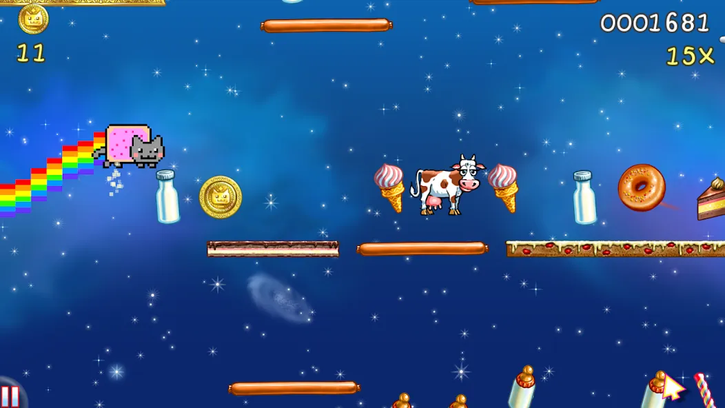 Nyan Cat: Lost In Space (Нян Кэт) МОД/Взлом [Деньги, Монеты и Меню MOD] Screenshot 1