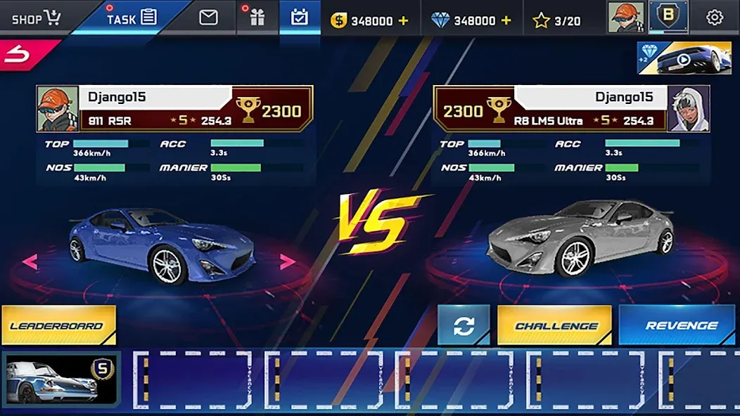 Street Racing HD (Стрит Рейсинг ХД) МОД/Взлом [Деньги, Монеты и Меню MOD] Screenshot 4