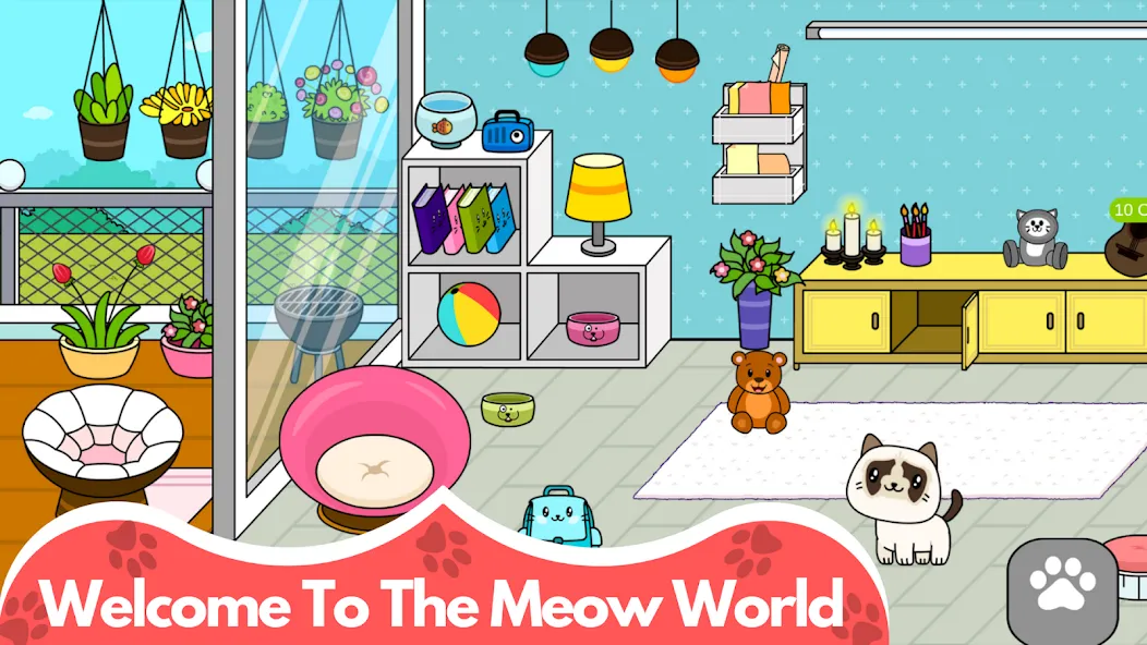 My Cat Town - Cute Kitty Games МОД/Взлом [Меню, Бесконечные монеты и Открытые уровни] Screenshot 1