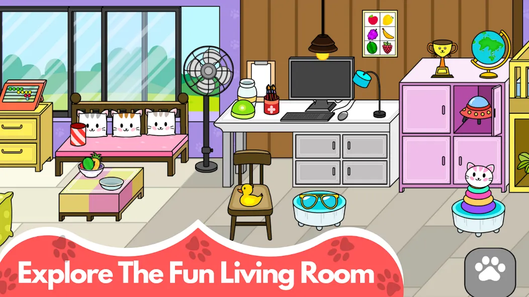 My Cat Town - Cute Kitty Games МОД/Взлом [Меню, Бесконечные монеты и Открытые уровни] Screenshot 2