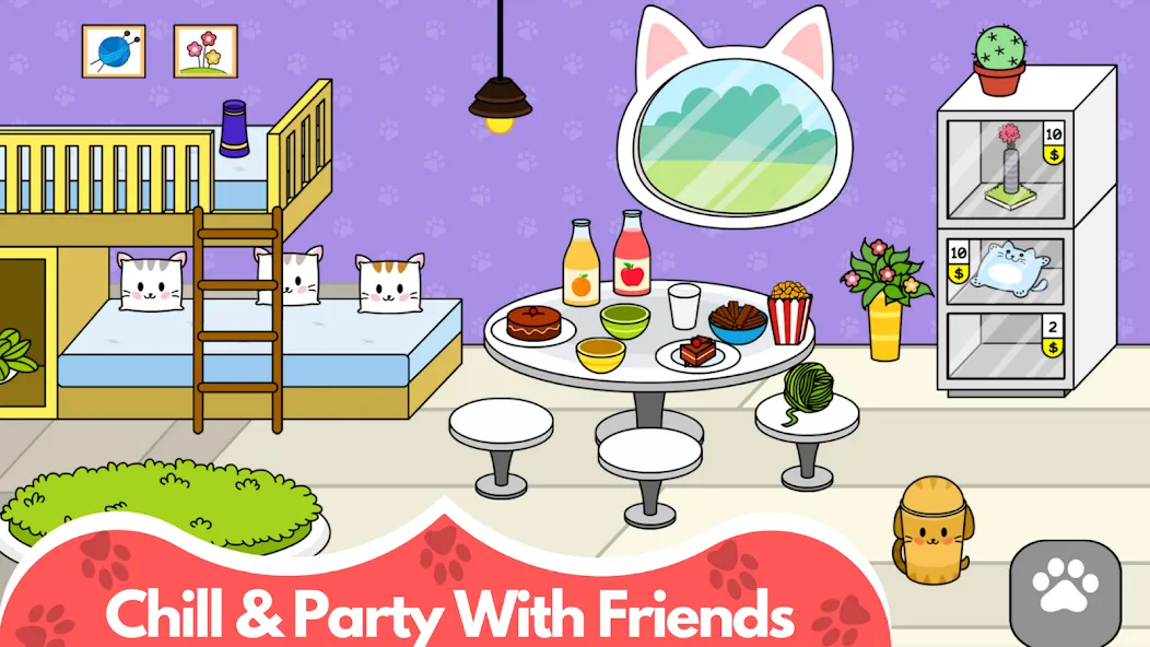My Cat Town - Cute Kitty Games МОД/Взлом [Меню, Бесконечные монеты и Открытые уровни] Screenshot 3