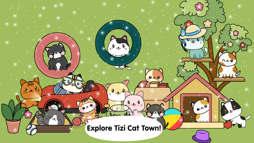 My Cat Town - Tizi Pet Games МОД/Взлом [Много монет, Открытые уровни и Мега MOD] Screenshot 1