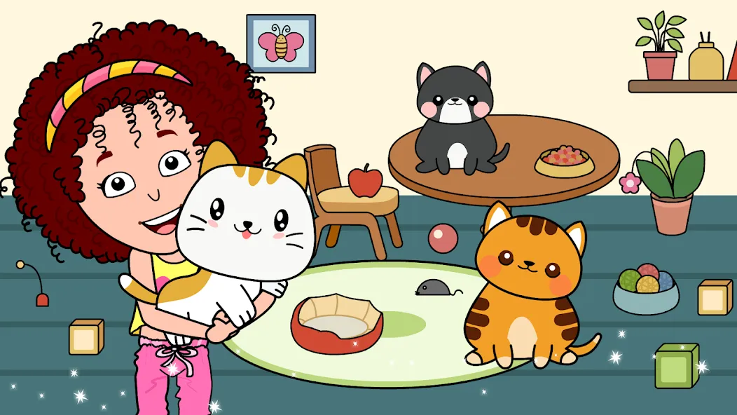 My Cat Town - Tizi Pet Games МОД/Взлом [Много монет, Открытые уровни и Мега MOD] Screenshot 2