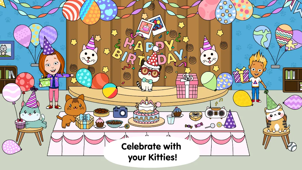 My Cat Town - Tizi Pet Games МОД/Взлом [Много монет, Открытые уровни и Мега MOD] Screenshot 4
