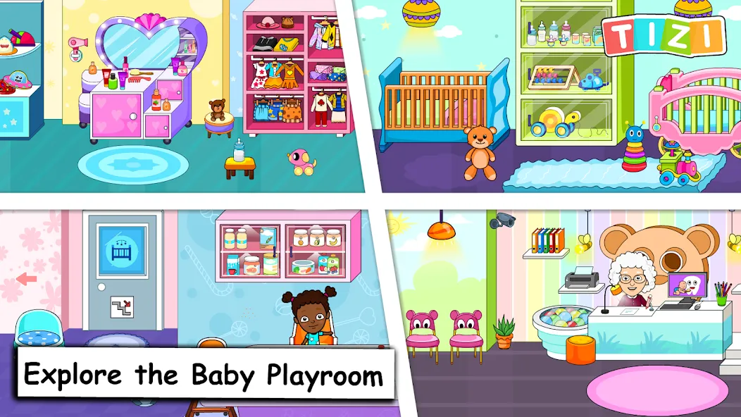 My Tizi Town Daycare Baby Game МОД/Взлом [Все открыто, Дополнительные деньги и Меню MOD] Screenshot 1