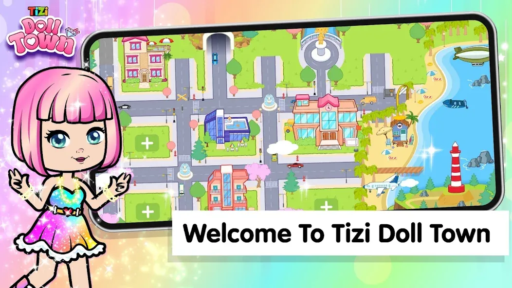 Tizi Town: Doll Dress Up Games МОД/Взлом [Все открыто, Дополнительные деньги и Меню MOD] Screenshot 1