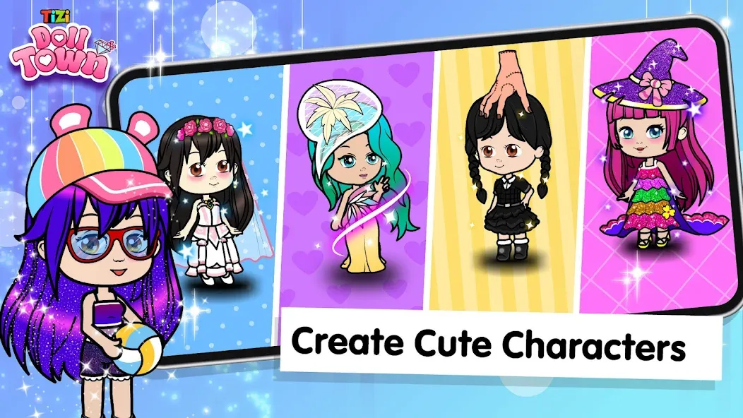 Tizi Town: Doll Dress Up Games МОД/Взлом [Все открыто, Дополнительные деньги и Меню MOD] Screenshot 2
