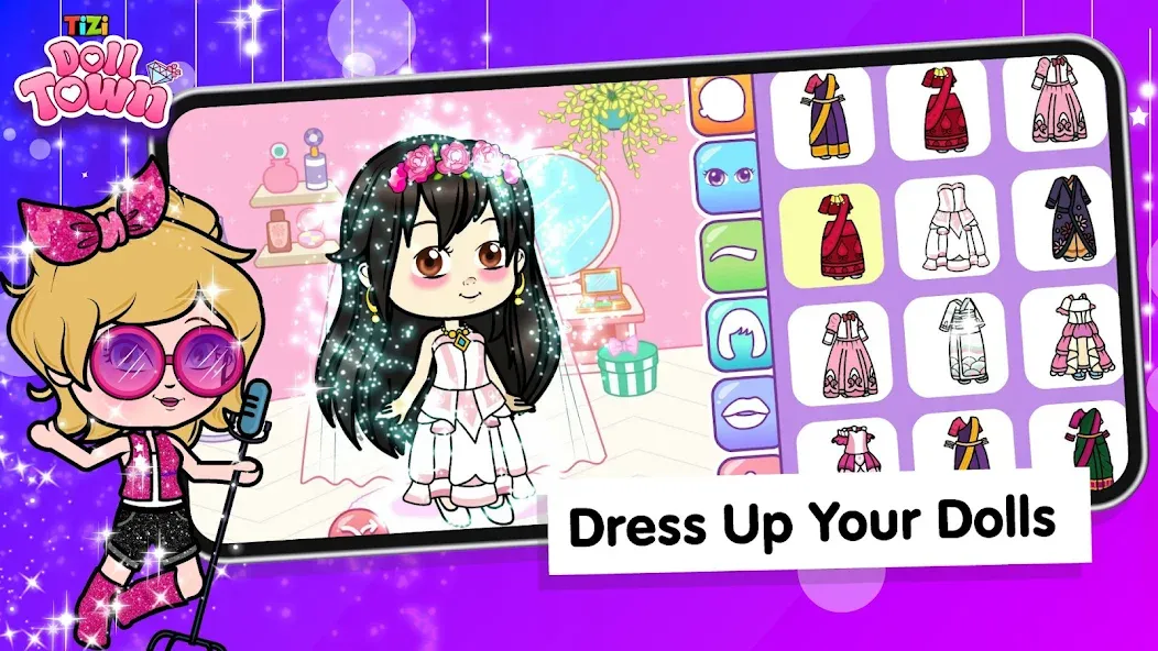 Tizi Town: Doll Dress Up Games МОД/Взлом [Все открыто, Дополнительные деньги и Меню MOD] Screenshot 3