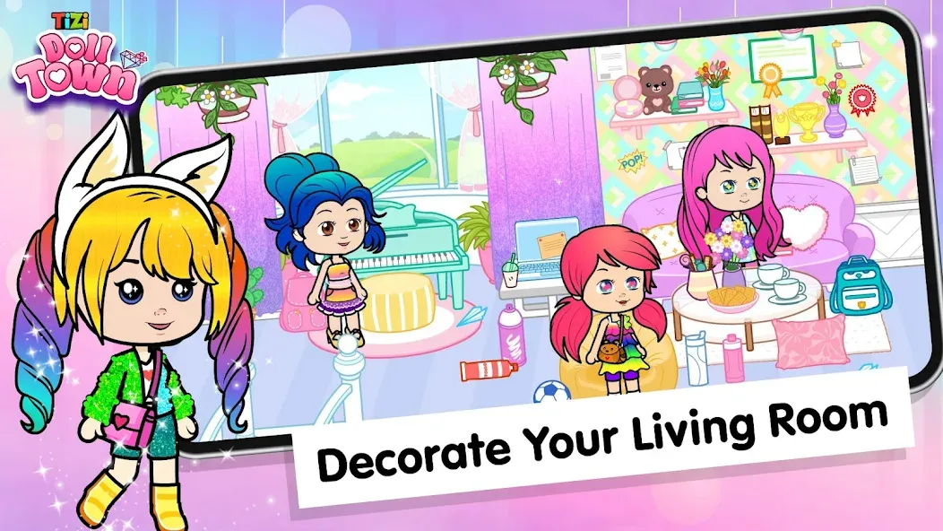 Tizi Town: Doll Dress Up Games МОД/Взлом [Все открыто, Дополнительные деньги и Меню MOD] Screenshot 4