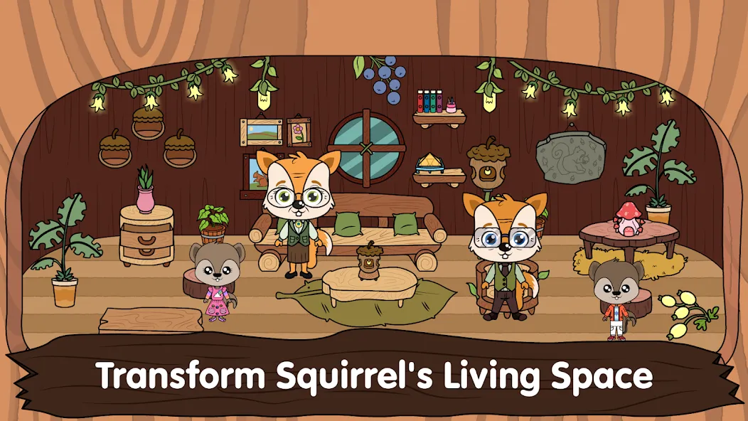 Animal Town - My Squirrel Home МОД/Взлом [Много монет, Открытые уровни и Мега MOD] Screenshot 1