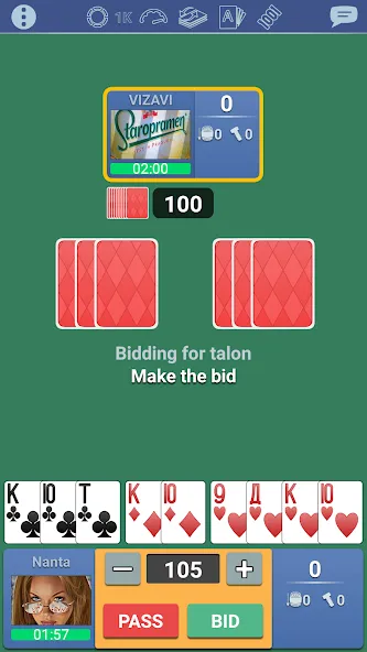 Thousand 1000 Online card game МОД/Взлом [Все открыто, Дополнительные деньги и Меню MOD] Screenshot 3