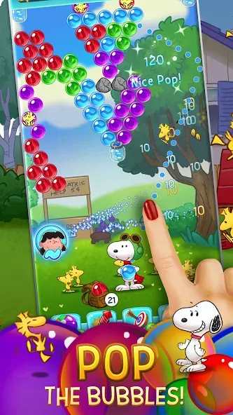 Bubble Shooter - Snoopy POP! (Бабл шутер) МОД/Взлом [Бесконечные деньги, Монеты и Мега MOD] Screenshot 1