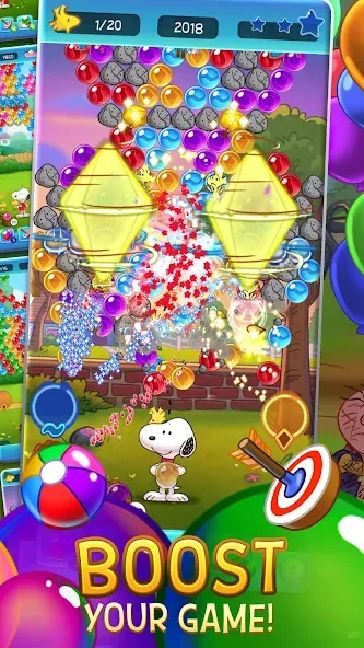 Bubble Shooter - Snoopy POP! (Бабл шутер) МОД/Взлом [Бесконечные деньги, Монеты и Мега MOD] Screenshot 4