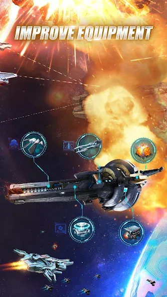 Galaxy Battleship (Гэлакси Батлшип) МОД/Взлом [Меню, Бесконечные монеты и Открытые уровни] Screenshot 3