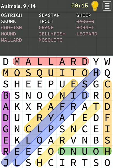 Word Search (Уорд Срч) МОД/Взлом [Все открыто, Дополнительные деньги и Меню MOD] Screenshot 1
