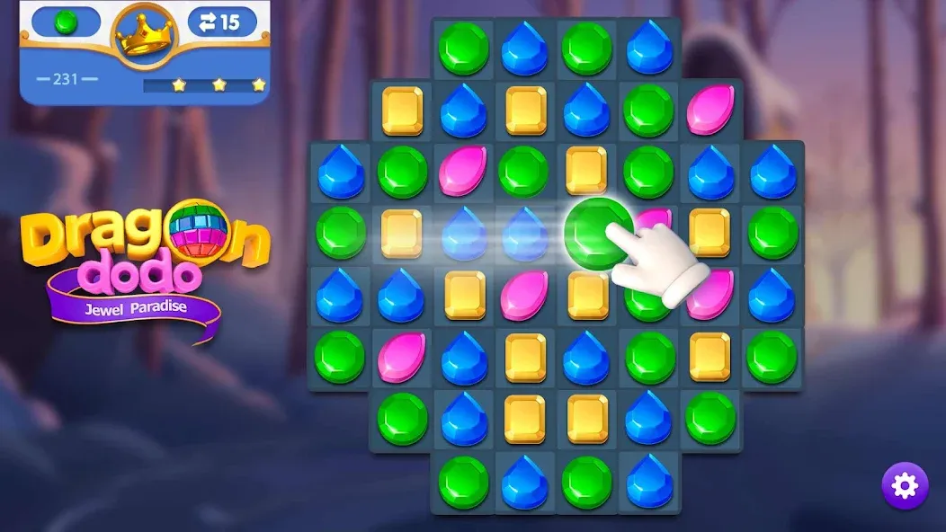 Dragondodo - Jewel Blast МОД/Взлом [Все открыто, Дополнительные деньги и Меню MOD] Screenshot 5