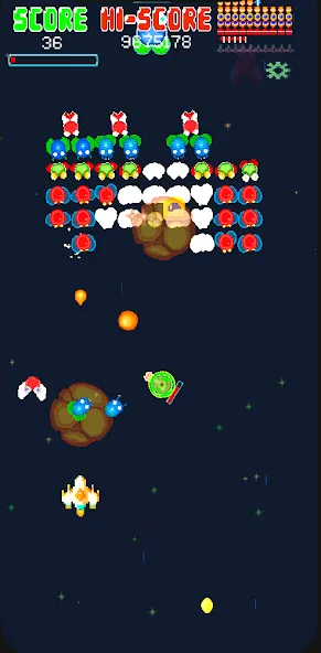 Galaxiga Retro Arcade Action (Галаксига Ретро Аркейд Экшн) МОД/Взлом [Много денег, Монет и Все открыто] Screenshot 2