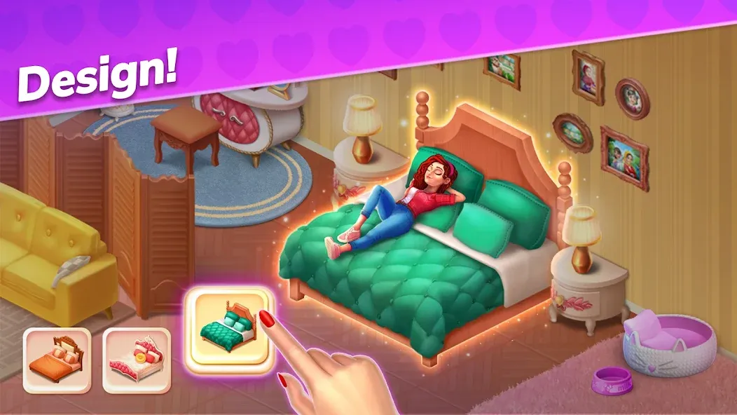 Emma's Mansion: Design & Match МОД/Взлом [Все открыто, Дополнительные деньги и Меню MOD] Screenshot 4