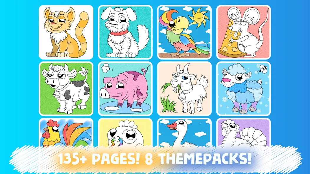 Easy coloring pages for kids МОД/Взлом [Много денег, Монет и Все открыто] Screenshot 2