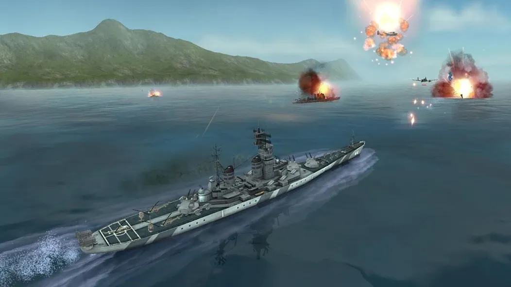 WARSHIP BATTLE:3D World War II МОД/Взлом [Много монет, Открытые уровни и Мега MOD] Screenshot 2