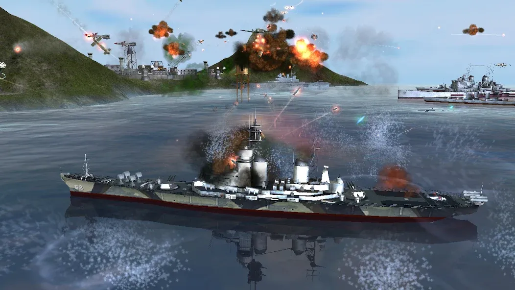 WARSHIP BATTLE:3D World War II МОД/Взлом [Много монет, Открытые уровни и Мега MOD] Screenshot 3