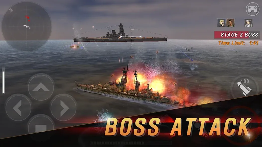 WARSHIP BATTLE:3D World War II МОД/Взлом [Много монет, Открытые уровни и Мега MOD] Screenshot 5