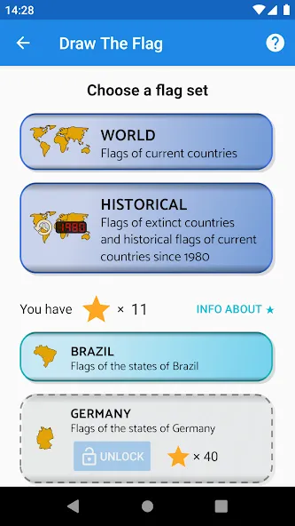 Draw The Flag - Quiz & Maker МОД/Взлом [Много денег, Монет и Все открыто] Screenshot 2