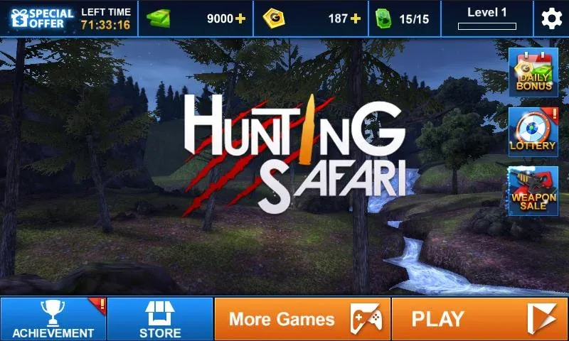 Hunting Safari 3D МОД/Взлом [Меню, Бесконечные монеты и Открытые уровни] Screenshot 4