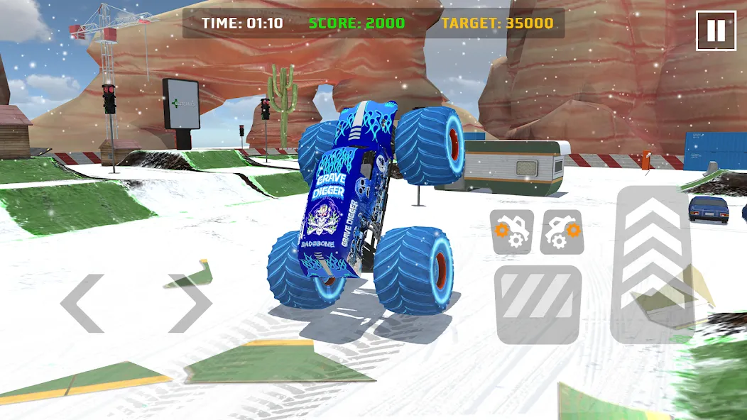 Car Games: Monster Truck Stunt (Монстртрак стант) МОД/Взлом [Много монет, Открытые уровни и Мега MOD] Screenshot 1