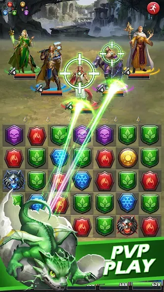 MythWars & Puzzles: RPG Match3 МОД/Взлом [Много денег, Монет и Все открыто] Screenshot 3
