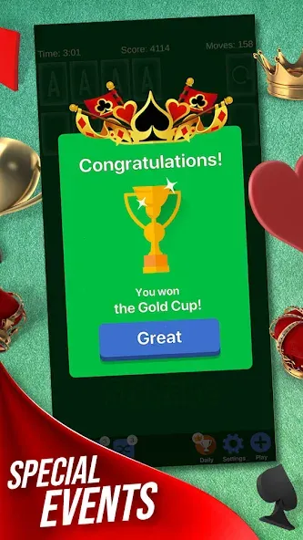Solitaire + Card Game by Zynga МОД/Взлом [Деньги, Монеты и Меню MOD] Screenshot 3