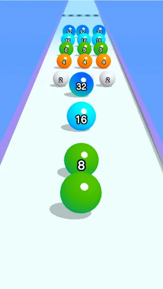 Ball Run 2048: merge number (Бол Ран 2048) МОД/Взлом [Меню, Бесконечные монеты и Открытые уровни] Screenshot 2