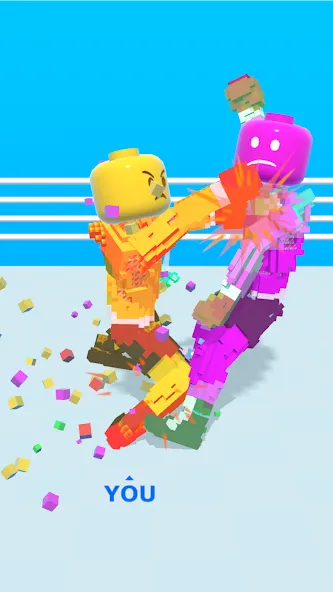 Block Fighter: Boxing Battle (Блок Файтер) МОД/Взлом [Меню, Бесконечные монеты и Открытые уровни] Screenshot 1