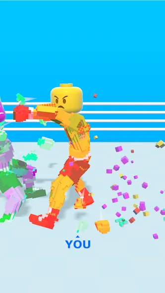 Block Fighter: Boxing Battle (Блок Файтер) МОД/Взлом [Меню, Бесконечные монеты и Открытые уровни] Screenshot 2