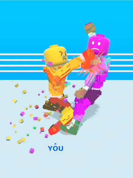 Block Fighter: Boxing Battle (Блок Файтер) МОД/Взлом [Меню, Бесконечные монеты и Открытые уровни] Screenshot 5