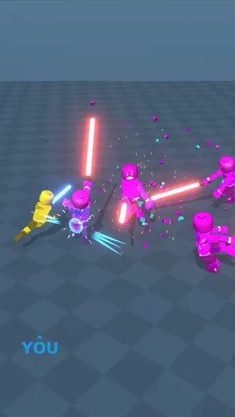 Block Gladiator 3D: sword duel (Блок Гладиатор 3D) МОД/Взлом [Меню, Бесконечные монеты и Открытые уровни] Screenshot 1
