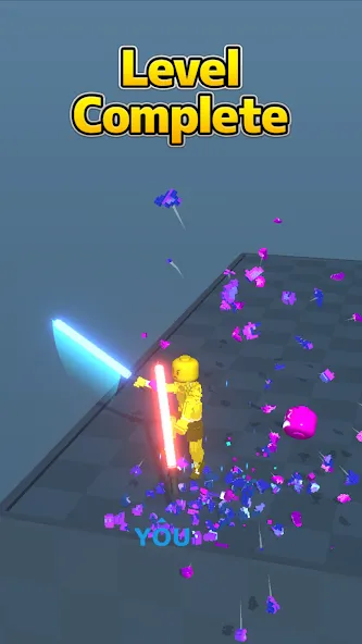 Block Gladiator 3D: sword duel (Блок Гладиатор 3D) МОД/Взлом [Меню, Бесконечные монеты и Открытые уровни] Screenshot 2