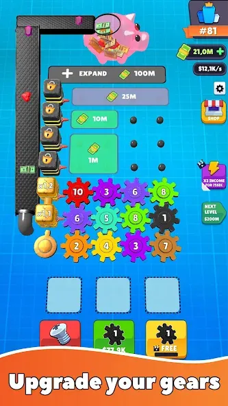Gear Clicker (Гир Кликер) МОД/Взлом [Много денег, Монет и Все открыто] Screenshot 1