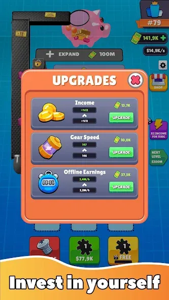 Gear Clicker (Гир Кликер) МОД/Взлом [Много денег, Монет и Все открыто] Screenshot 4