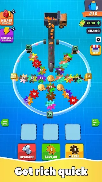Gear Clicker (Гир Кликер) МОД/Взлом [Много денег, Монет и Все открыто] Screenshot 5