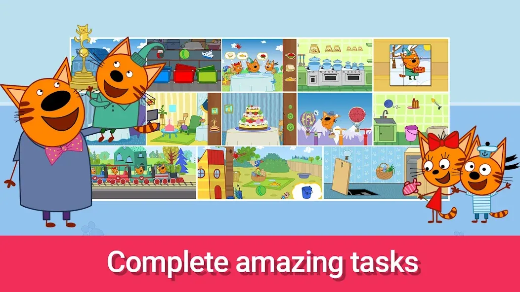 Kid-E-Cats: Mini Games МОД/Взлом [Меню, Бесконечные монеты и Открытые уровни] Screenshot 1