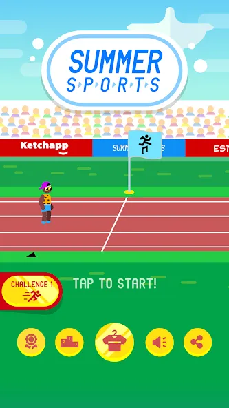 Ketchapp Summer Sports (Кетчапп Летний Спорт) МОД/Взлом [Все открыто, Дополнительные деньги и Меню MOD] Screenshot 5